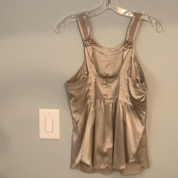 SILK TOP BEAUTIFUL REBECCA TAYLOR BEJEWELED CHAMPAGNE COLOR 8 - Picture 2 of 9